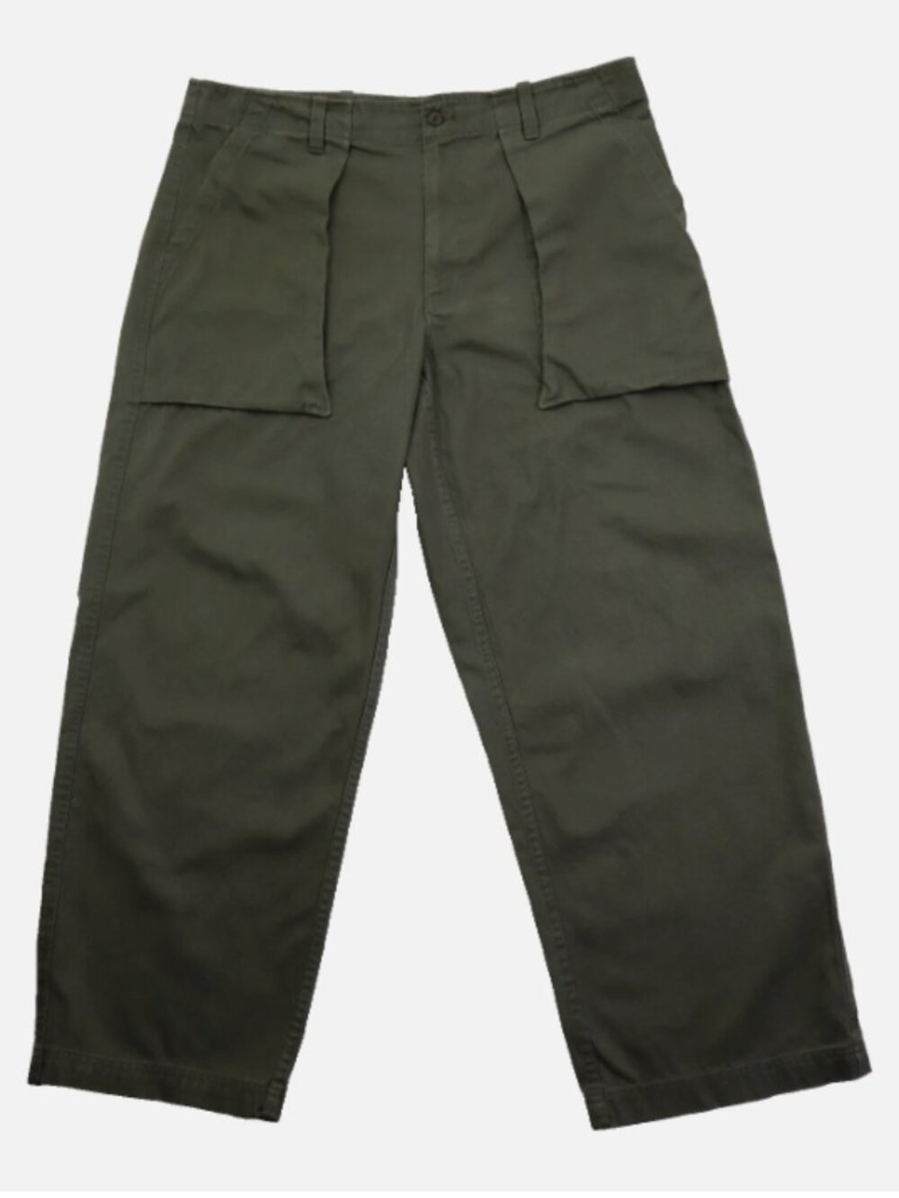 Gap Khakis W38 L32 Loose Straight Cotton Denim Men's Jeans Green Good Pre-Owned